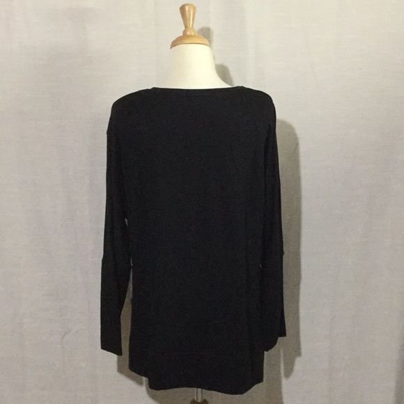 Simply Vera Vera Wang Black Fleece Lined Tunic - Picture 4 of 8